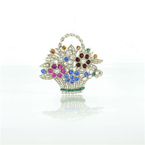 brooch with fake watch floral